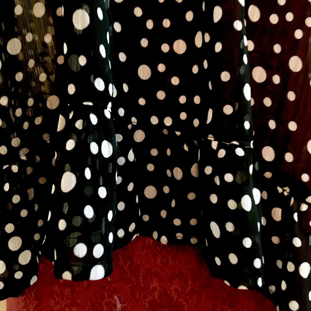 Black and White Polka Dot Tank Top Sleeveless - Picture 3 of 7